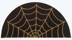 Spider Web Dark Coir Doormat - Half Circle Non-Slip Welcome Door Mat Hallowee... - Picture 1 of 7