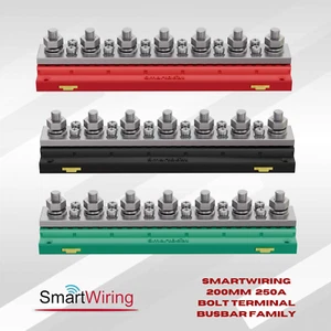 Busbar 250A with Cover, 12v – 48v, 200mm, Bolt Terminals - Picture 1 of 12