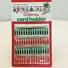 Vintage Christmas Greeting Card Holder Hanger 60 Red Green Pegs String Kitsch