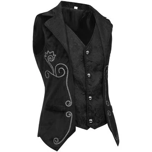 Brokat Gothic Steampunk Victorian Cosplay Herren Zweireiher Weste Weste - Bild 1 von 5