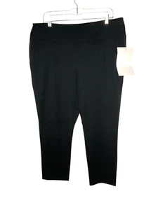 Women with Control Tummy Control Cotton Jersey Trousers A631462 Black Petite XL - Picture 1 of 8