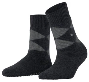 Burlington Womens Cosy Argyle Socks - Black - Picture 1 of 6