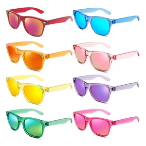 8 Pack Neon Party Sunglasses Retro Glasses Party Favor Supplies for Birthday - Picture 1 of 7