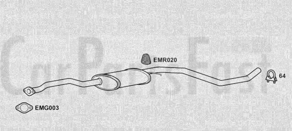 Caja media de escape Ford Escort 1.8 diésel Estate 01/1995 a 12/1999 Foto 1 de 1