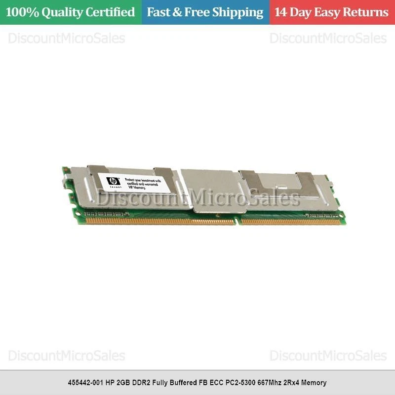 455442-001 HP 2GB DDR2 Fully Buffered FB ECC PC2-5300 667Mhz 2Rx4 Memory - Image 1 of 1