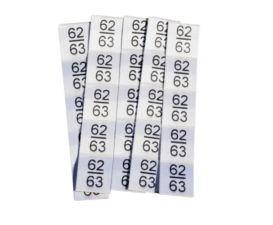 25 selbstklebende Textiletiketten Größe 62/63 - Bild 1 von 1
