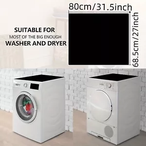 27" x 31.5" Anti-Slip Washer Dryer Top Cover Mat - Dust-Proof Black - Picture 1 of 6