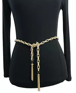 Damen Kettengürtel Einheitsgröße Gold Tasseled Fransen Metall Kleid Freizeit Damen - Bild 1 von 11