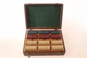 Juego de fichas y estuche de póquer de juego genuino Lowe NY de colección - Imagen 1 de 7