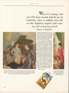 1926 Camel Cigarettes Piano Dinner Party Joys Of Hospitality Vtg Print Ad HB1