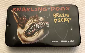 Snarling Dogs Brain Guitar Picks Black .88 mm Picks with Tin Box - 7 Picks Only - Picture 1 of 6