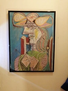 VINTAGE Pablo Picasso A3 gerahmtes Wandbild Leinwandbild Sammlerstück Druck - Bild 1 von 8