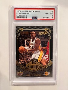2008 Upper Deck MVP Kobe Bryant Kobe MVP INSERT . # 9 PSA 8