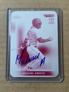 Signed 2023 Leaf Vivid Michael Arroyo Auto Printing Plate 1/1 Seattle Mariners - Picture 1 of 2