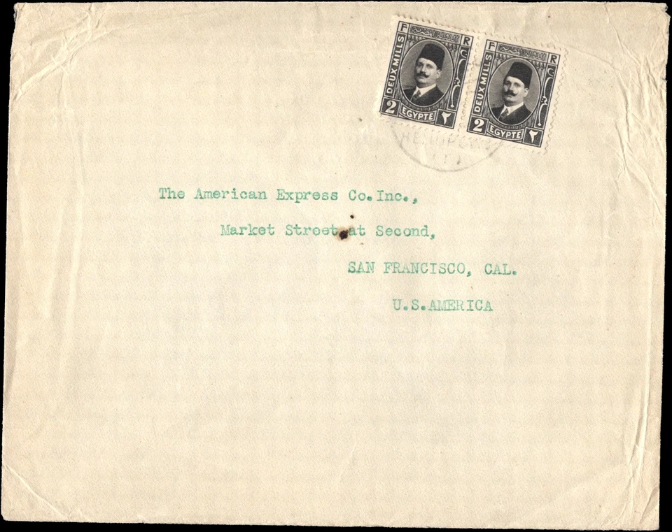 EGIPTO-Cubierta-Fouad 2 millimos definitivos a EE. UU. Foto 1 de 1