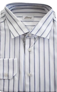 ๐๏ธ $650 Auth BRIONI *PARIOLI* 100% COTTON FITTED FIT Men's Dress Shirt 46/18 - Picture 1 of 11