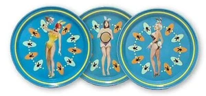 (Ist-Zustand) Playboy Bunny Untersetzer aus Blech - 3er Set - Bild 1 von 1