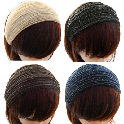 axy® HR30A Breiter Haarreif Hair Band mit Glitzerfäden - Stirnband Haarschmuck