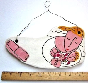 Babies Are Born w/ Hearts of Gold Sandra Magsamen Signed Original Wall Hang 9"W - Picture 1 of 5