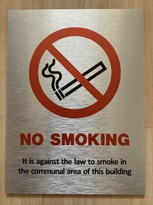 A5 ‘No Smoking - It is against the law to smoke in the communal area....’ sign - Picture 1 of 1