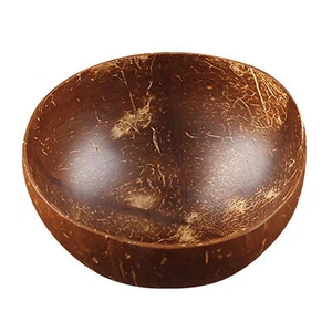 Natural Coconut Bowls Reusable Wooden Tableware For Food Salad And Vegan Decor - Picture 1 of 12