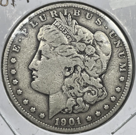 1901-P Morgan Silver Dollar P Mint Fine Key Date Cover
