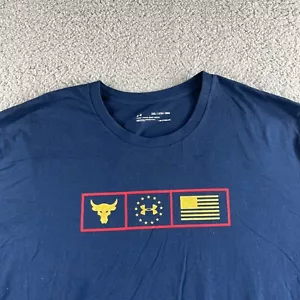 NUEVA Camiseta Under Armour Para Hombres 2XL XXL Azul Proyecto Rock Respect Suelta Equipo de Calor - Imagen 1 de 10