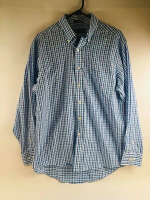 Chaps Shirt Men's Size 16-16.5 34/35 Blue Purple Classic Twill Button Down Check - Image 1 of 4