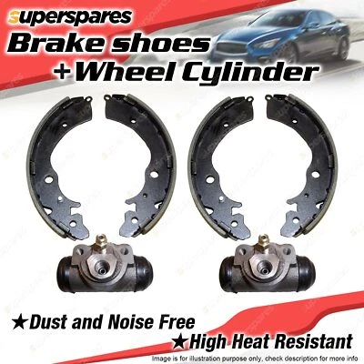 Superspares Rear 4 Brake Shoes + Wheel Cylinders for Toyota Tarago YR20R CR21R - image 1 of 2