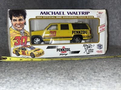 Винтажный Pennzoil Racing Michael Waltrip GMC Пригородный Грузовик Банк Новый - Изображение 1 из 4