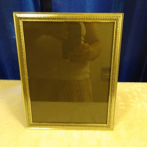 Silver Colored Metal Picture Frame/Slotted 8x10 Free Standing Or Hanging - Picture 1 of 10