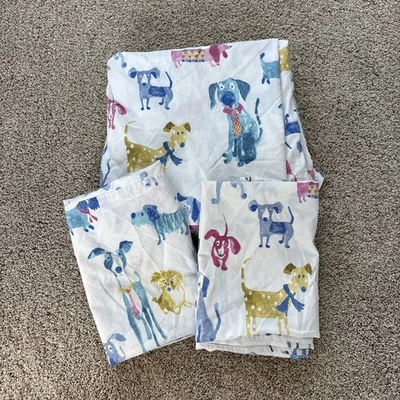 Lençol plano King e fronha padrão de algodão com estampa de cachorro The Company Store - Imagem 1 de 4