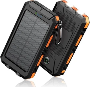 Feeke Solar-Charger-Power-Bank - 36800mAh Portable Charger,QC3.0 Fast Orange - Picture 1 of 7