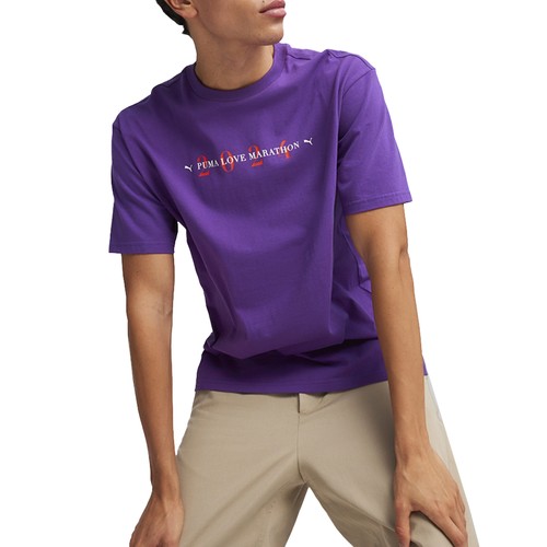 T shirt PUMA Classics Love Marathon grafica girocollo manica corta uomo viola C