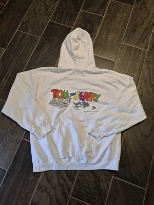 Sudadera Tom & Jerry Para Hombre Grande Blanca Pullover Clásica Dibujos Animados Sudadera con Capucha  Foto 1 de 4
