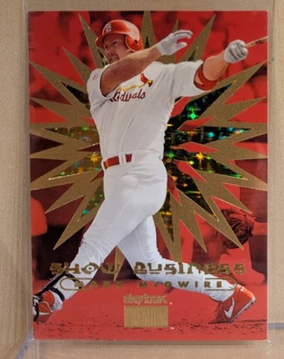 1999 Skybox Premium SHOW BUSINESS #1SB Mark McGwire BEAUTIFUL HOLOFOIL INSERT - Image 1 of 2