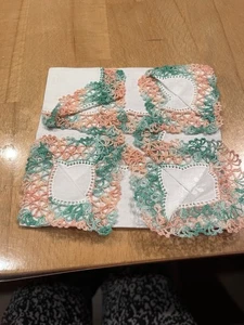 Taschentuch Stoff umhäkelt  - Bild 1 von 1