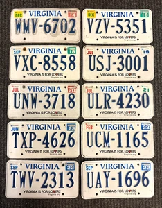 Bulk Lot von 10 Virginia Nummernschildern ........ VIRGINIA IST FÜR LIEBHABER - Bild 1 von 1
