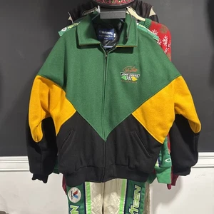 Vintage John Deere Racing Nascar College Jacket 90s Mens XL Chad Little Nice - Picture 1 of 4