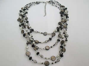 5 STRAND CORD NECKLACE WITH MULTICOLOURED BEADS / DISCS - Picture 1 of 3