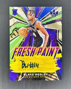 Panini Court Kings Blake Wesley 2022-23 pintura fresca violeta novato radiocontrol automático #23/49 - Imagen 1 de 2