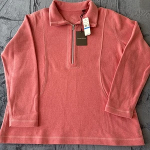 Tommy Bahama The New Aruba Half-Zip Sweatshirt in Burnt Coral Neu mit Etikett XL DAMEN - Bild 1 von 11