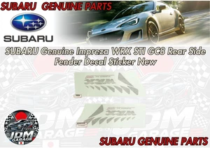 SUBARU Genuine Impreza WRX STI GC8 Rear Side Fender Decal Sticker New - Picture 1 of 3