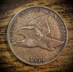 Penny centesimo aquila volante 1858 lettere grandi XF - Foto 1 di 2