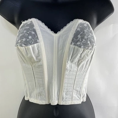 Sujetador Longline Vintage Deshuesado Sin Tirantes Bustier Gossard Copas Transparentes 32C Mezcla de Algodón Foto 1 de 4