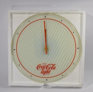 vintage COCA-COLA light Wanduhr Glas Schild Werbung Reklame Coke unbenutzt - Bild 1 von 4