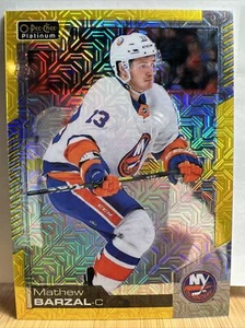 Mathew Barzal 2020-21 O-Pee-Chee Platinum #138 26/249 Yellow Traxx NY Islanders - Picture 1 of 2