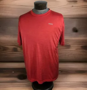 Camisa Reebok Activewear Para Hombre L Roja Manga Corta Gráfico Logo Defectos Deletreados - Imagen 1 de 15