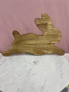 Decorative Wooden Bunny Rabbit Serving Tray Easter Platter Charcuterie Board - Picture 1 of 3