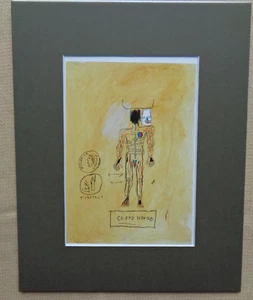 Jean-Michel Basquiat Pop Art Print titled Corpo Novo Man Male Body Money Coins - Picture 1 of 4